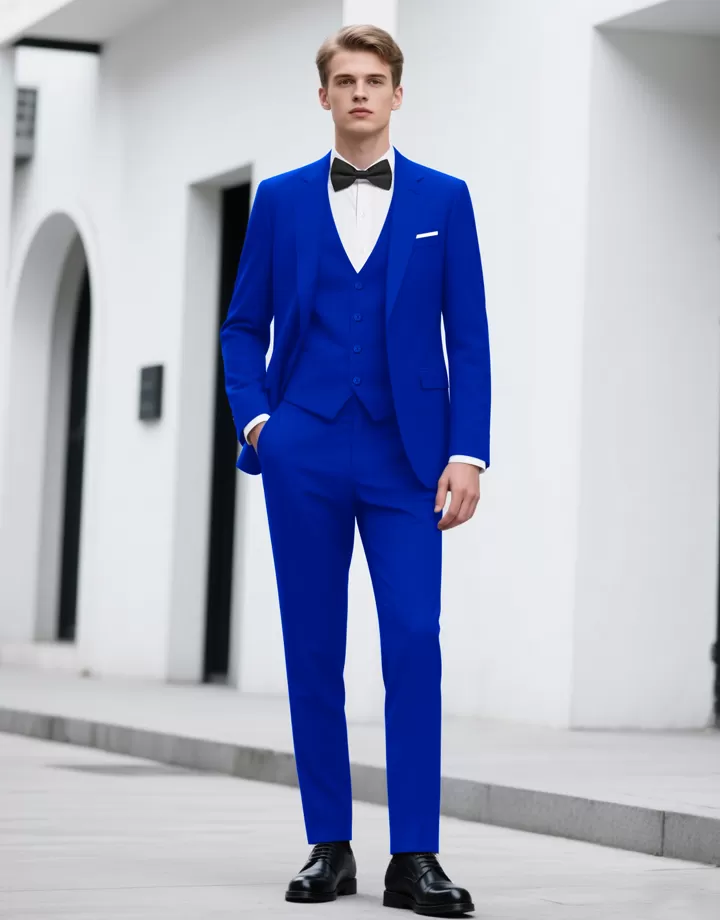 3 piece blue suit