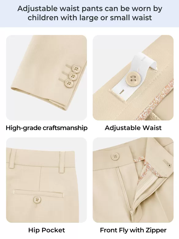 boys suits 5 pieces beige uses
