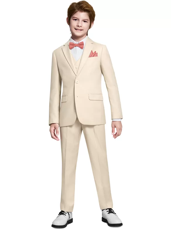boys suits 5 pieces beige