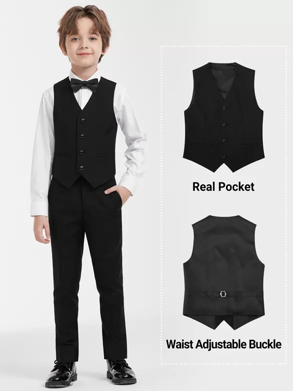 boys suits 5 pieces black buy