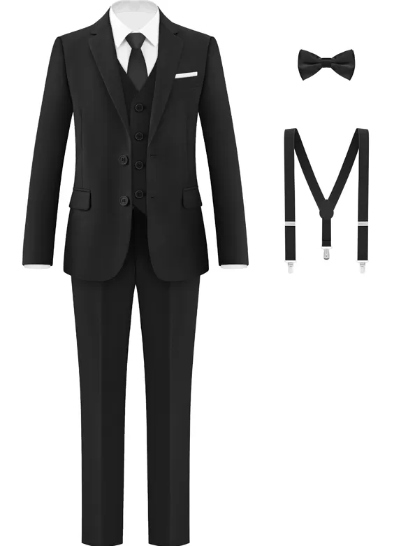 boys suits 5 pieces black china