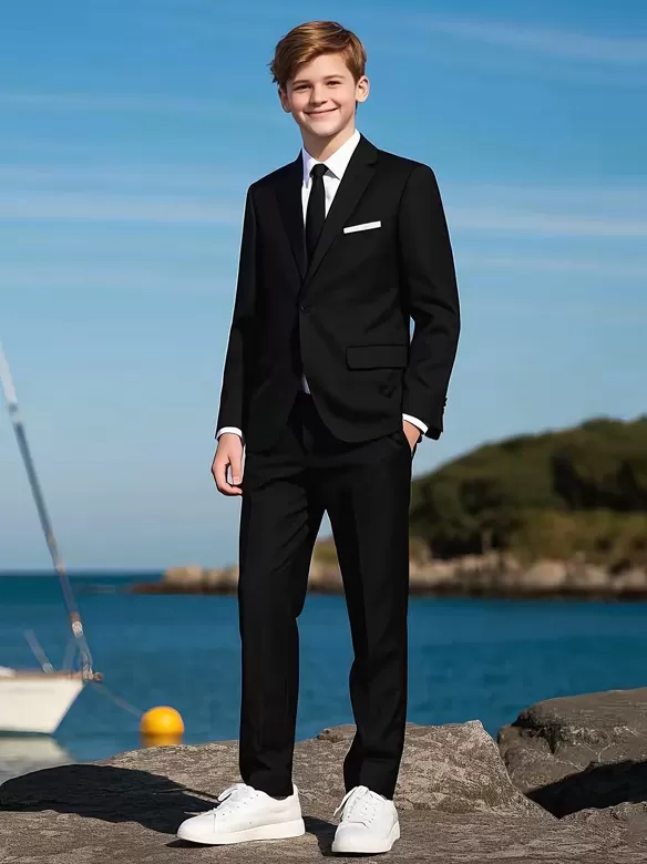 boys suits 5 pieces black cost