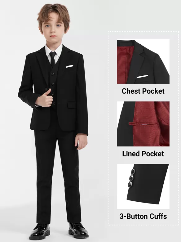 boys suits 5 pieces black sale
