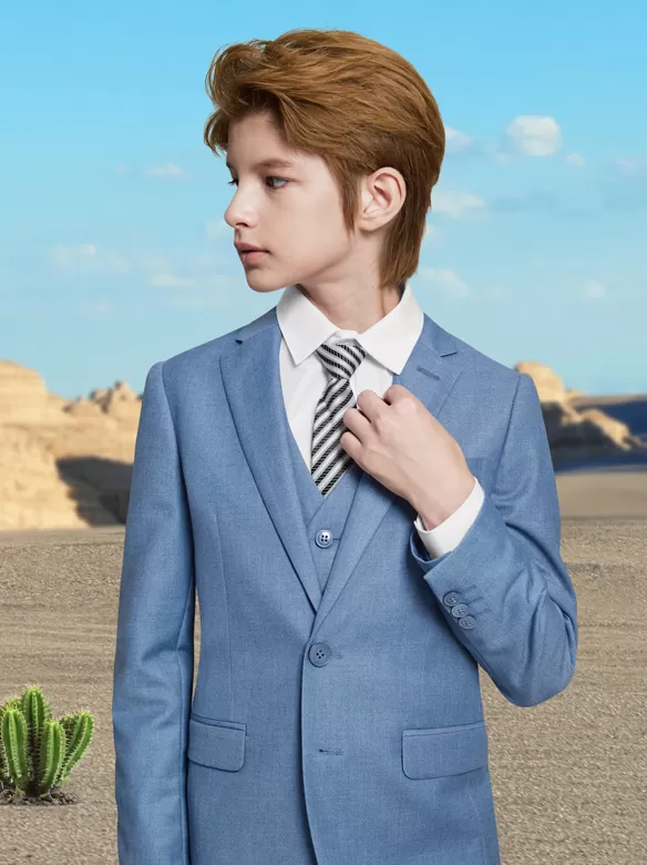 boys suits 5 pieces blue grey china