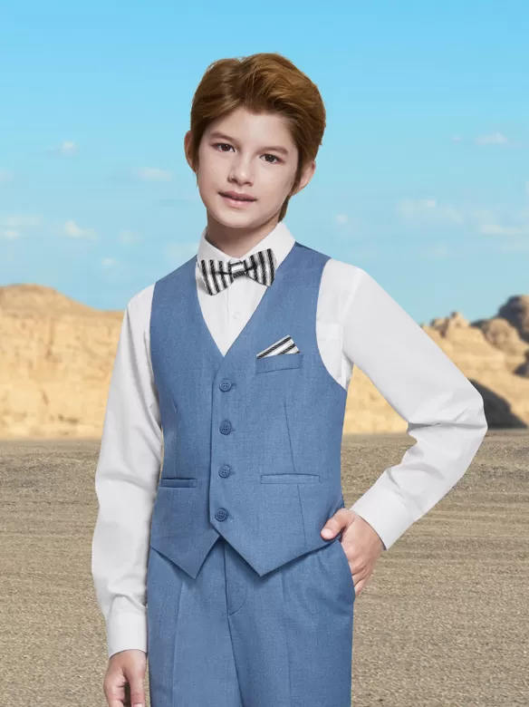 boys suits 5 pieces blue grey price