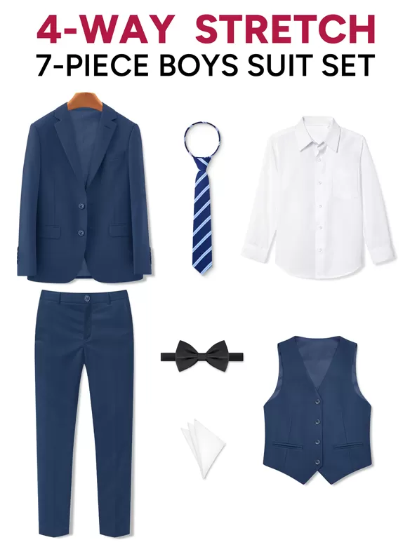 boys suits 5 pieces bright blue cost