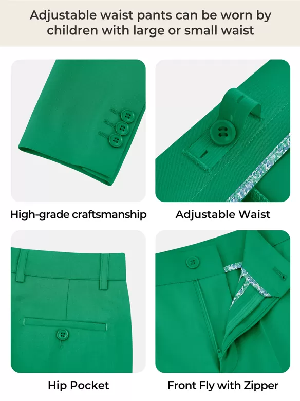 boys suits 5 pieces green use