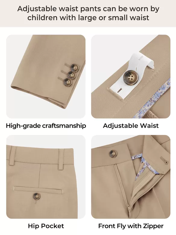 boys suits 5 pieces khaki uses