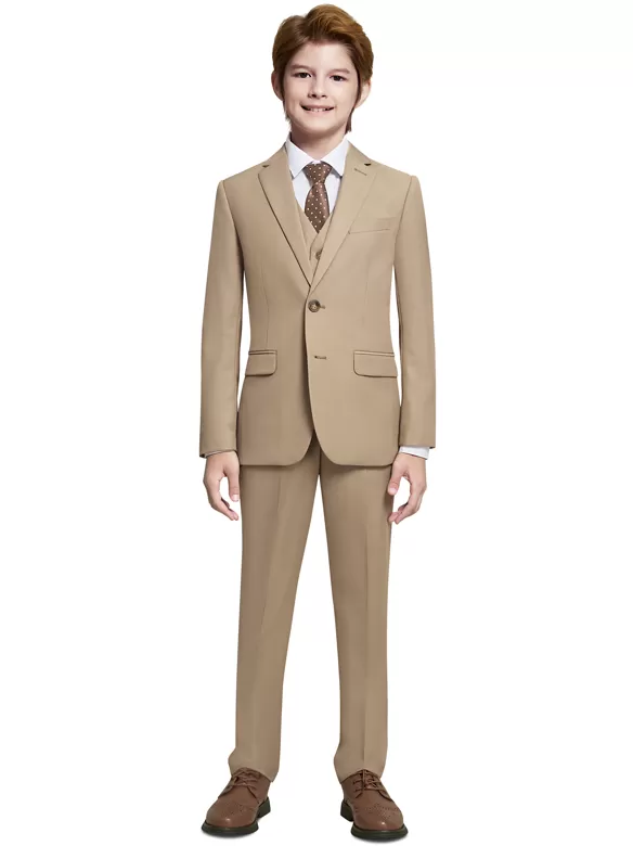 boys suits 5 pieces khaki