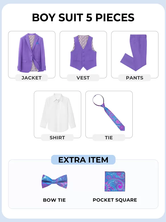 boys suits 5 pieces lavender color buy