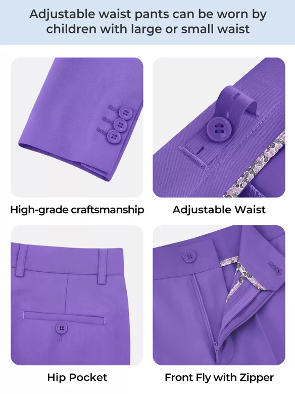 boys suits 5 pieces lavender color sale