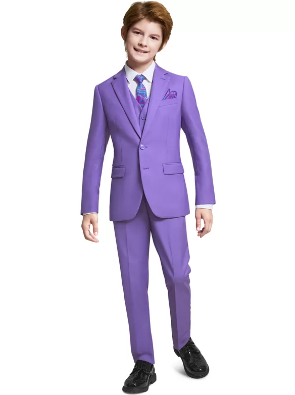 boys suits 5 pieces lavender color