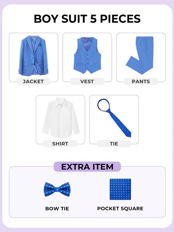 boys suits 5 pieces ocean blue buy