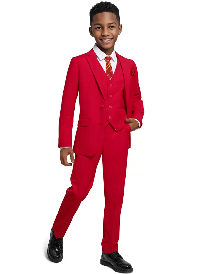red 5 pieces suits