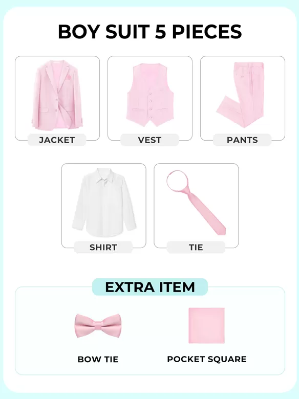 boys suits 5 pieces pink sale
