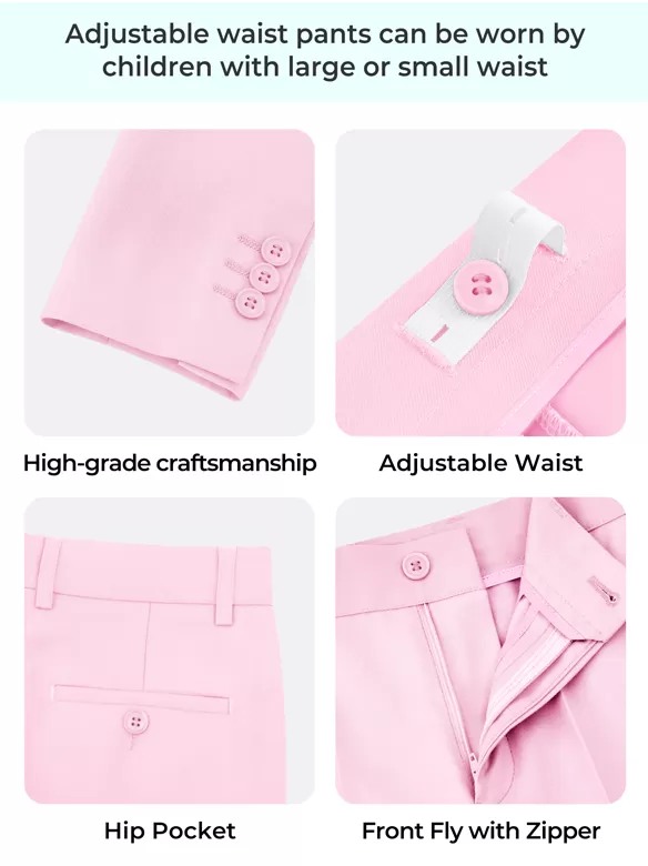 boys suits 5 pieces pink uses