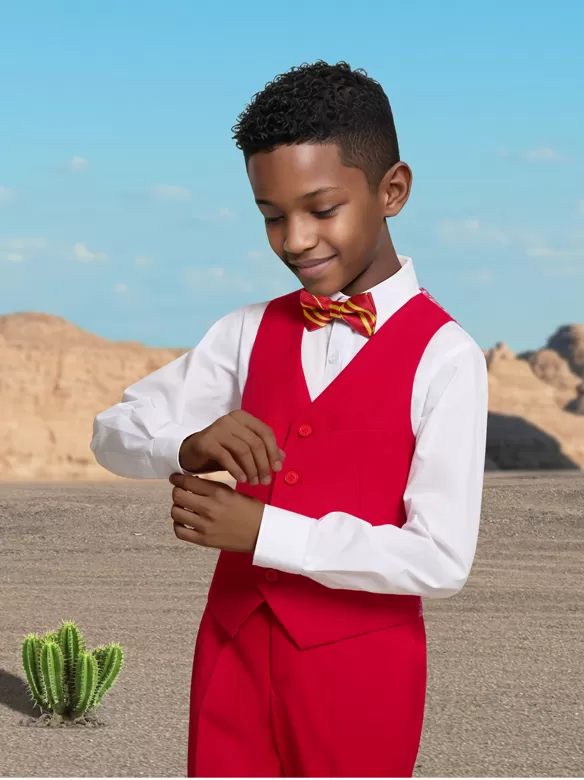 boys suits 5 pieces red cost