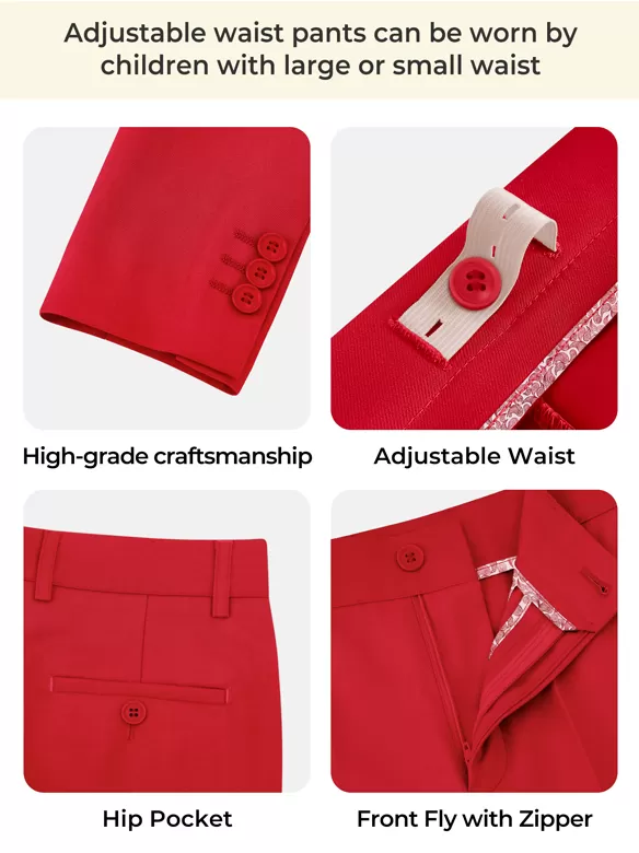 boys suits 5 pieces red uses