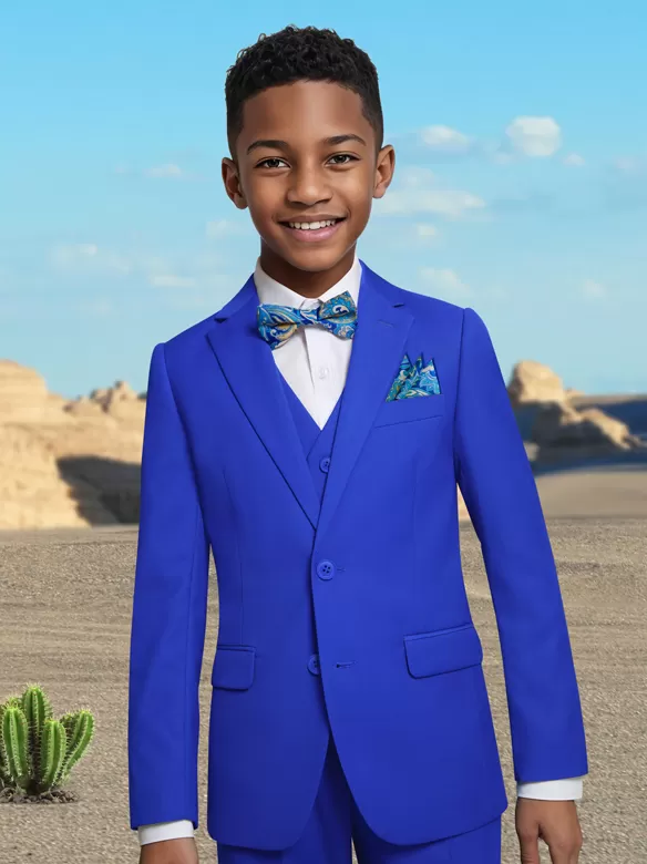 boys suits 5 pieces royalblue china