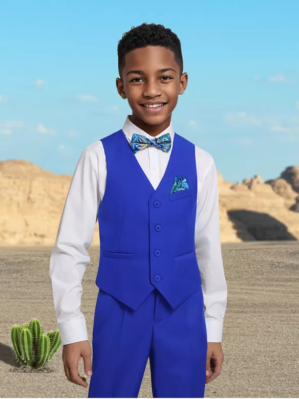 boys suits 5 pieces royalblue cost