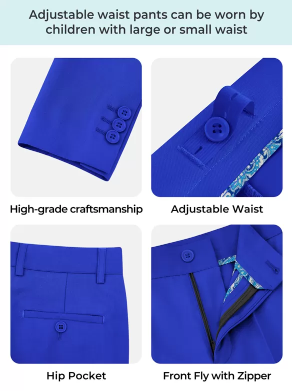 boys suits 5 pieces royalblue uses