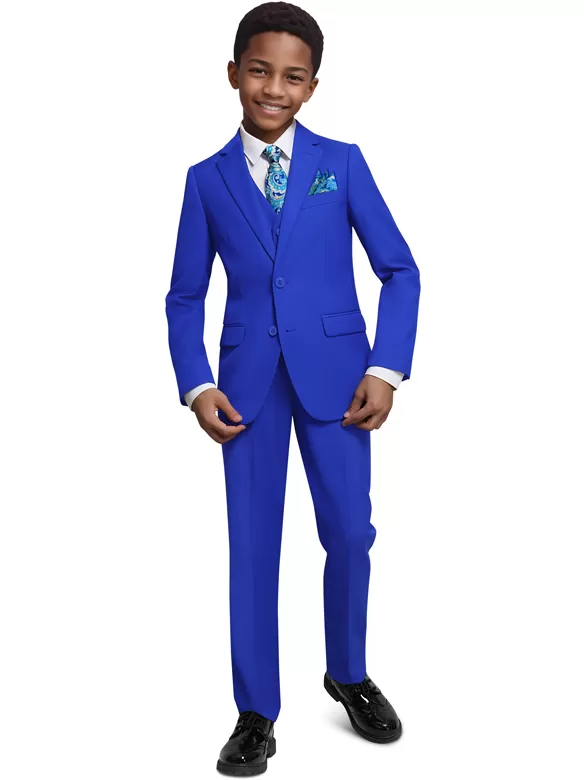 boys suits 5 pieces royalblue