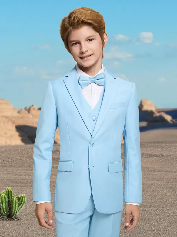 boys suits 5 pieces sky blue china