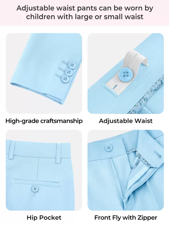 boys suits 5 pieces sky blue uses
