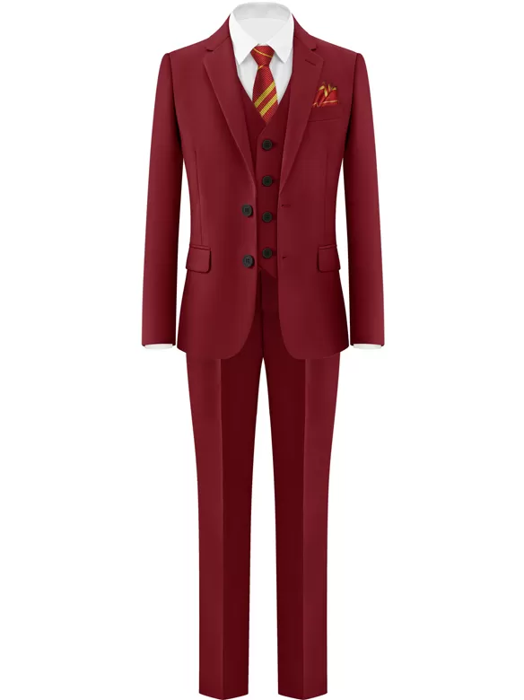 boys suits 5 pieces wine red price