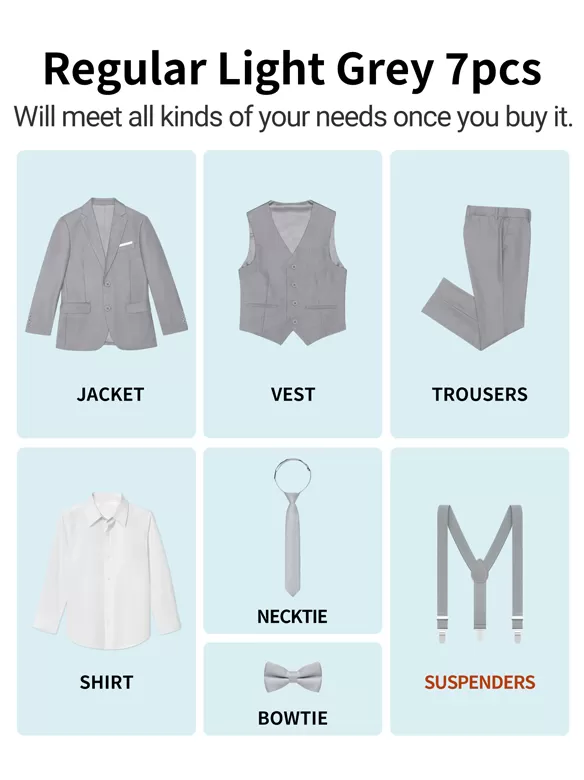 boys suits 7 pcs cost
