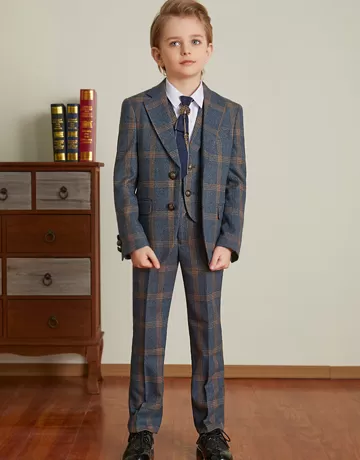 gray checked suit