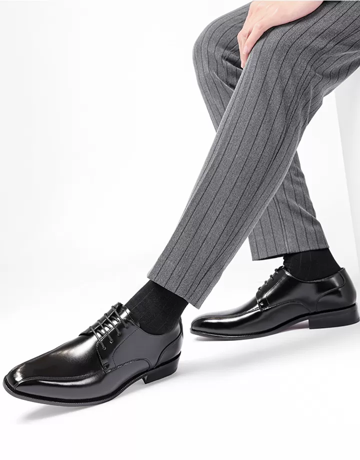 Men Black Derby Shoes 