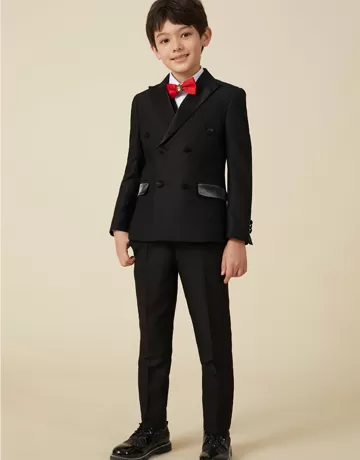 black double-breasted suit