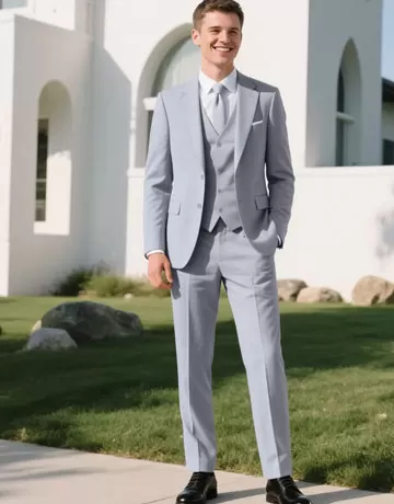 3 piece gray suit