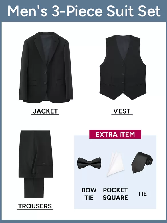 men suits 3 piece suit black price