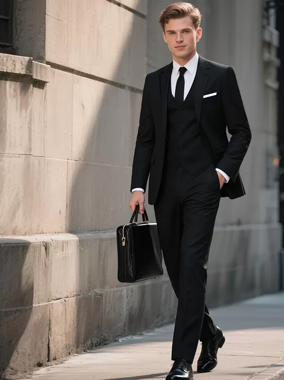 men suits 3 piece suit black
