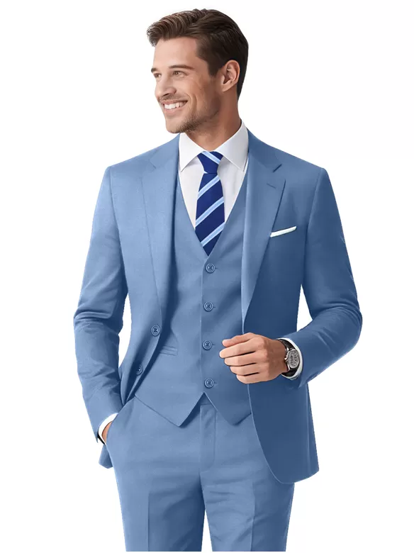 men suits 3 piece suit blue grey buy