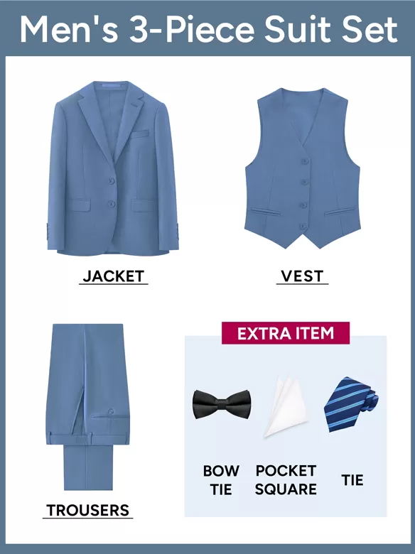 men suits 3 piece suit blue grey price