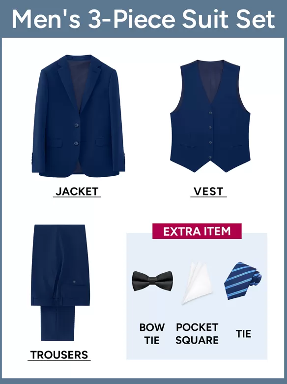 men suits 3 piece suit dark blue price