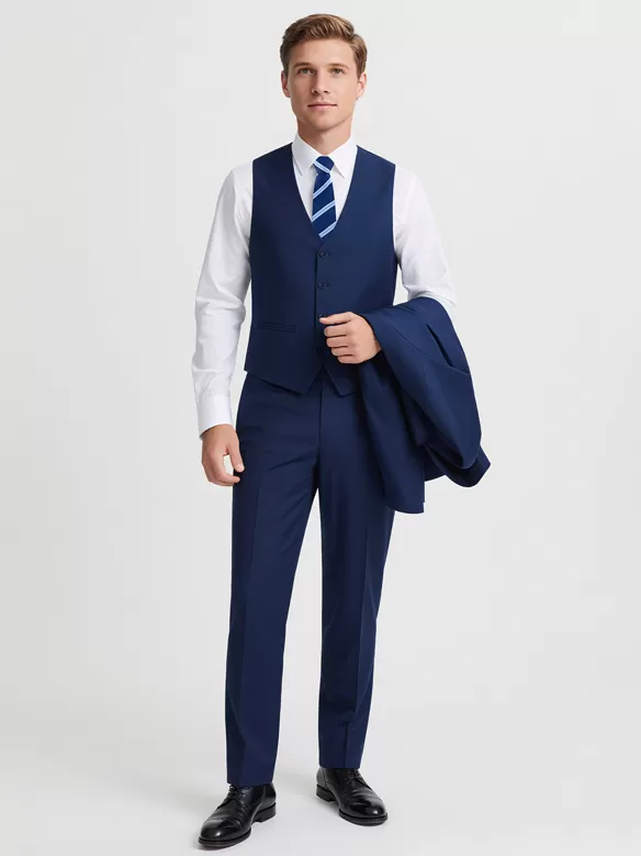 men suits 3 piece suit dark blue sale