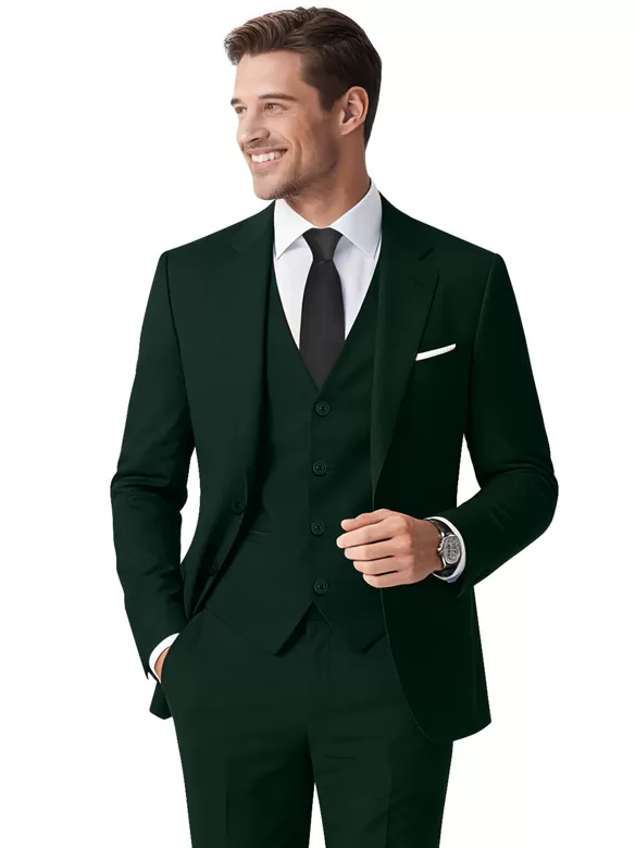 men suits 3 piece suit green buy
