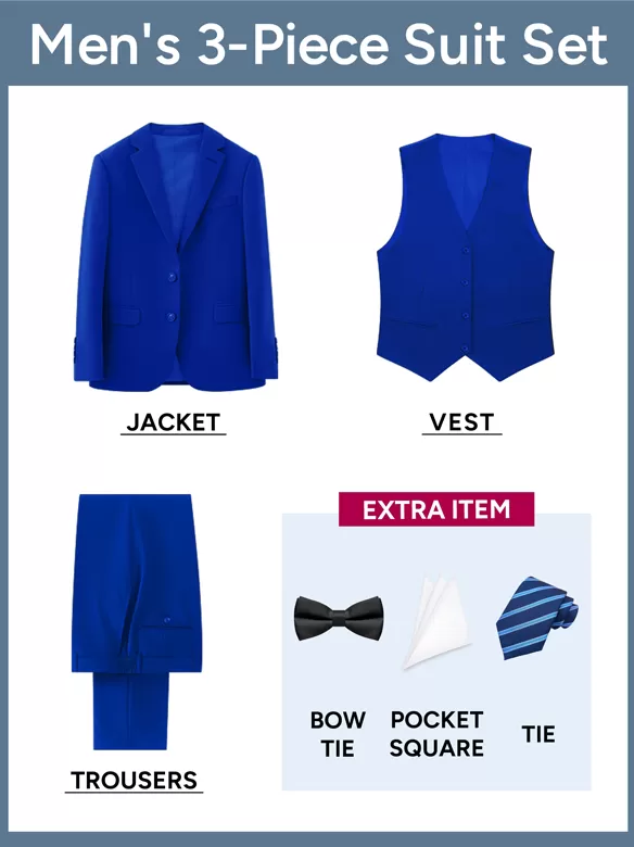 men suits 3 piece suit royalblue price