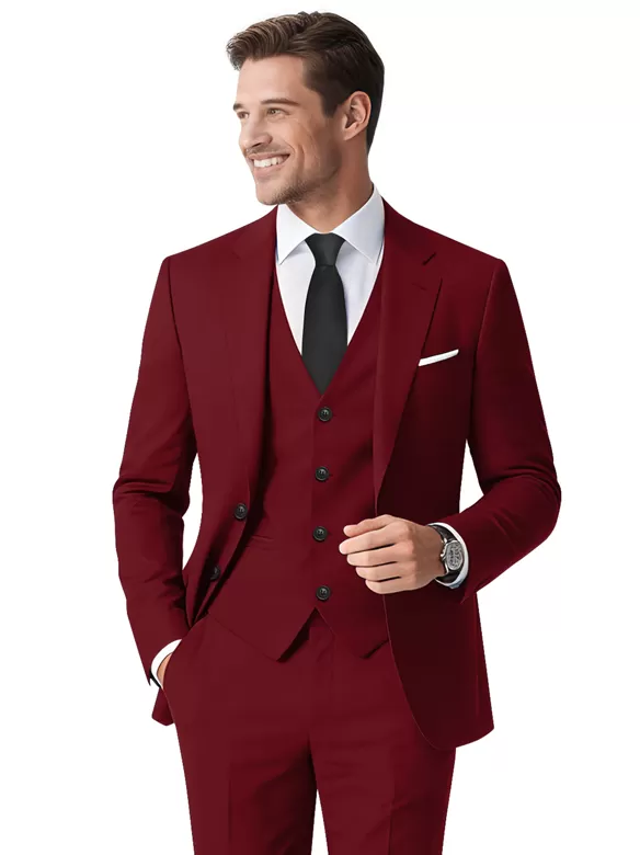 men suits 3 piece suit wine red buy