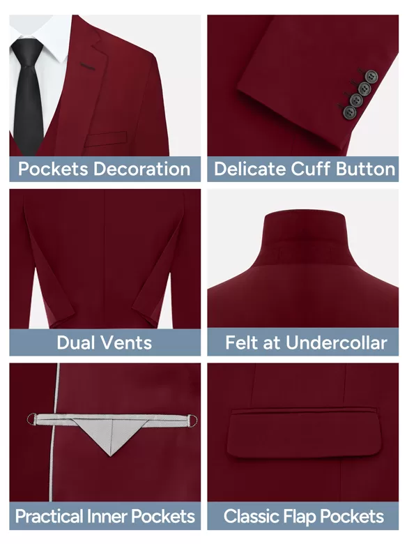 Wine Red Man Suit Wholesale