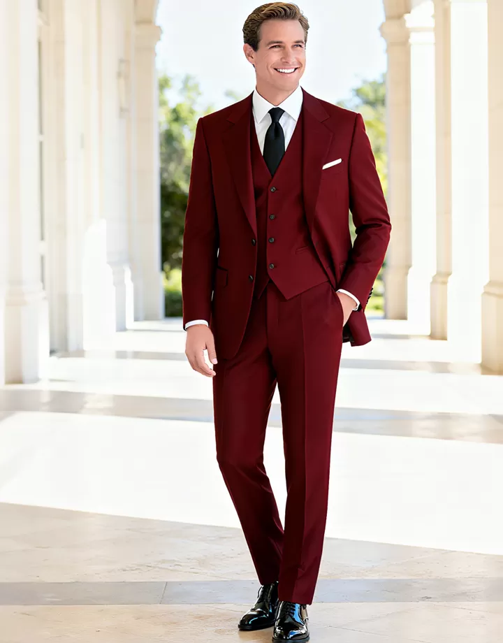 3 piece red suit