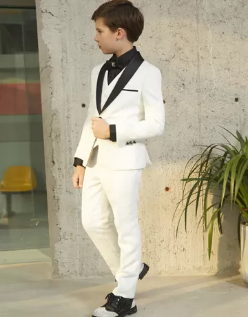 white shawl lapel tuxedo