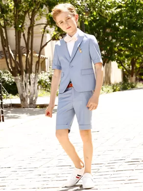 SHORT-SLEEVED SUIT SET YL0002 Blue