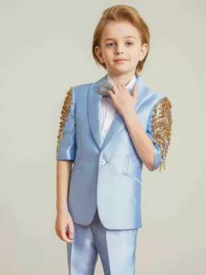 SHORT-SLEEVED SUIT SET ZL904D Blue
