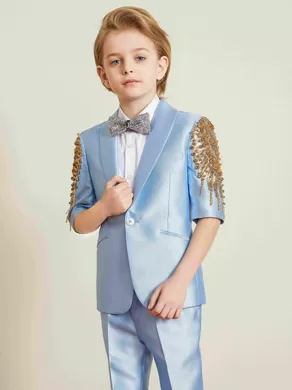 SHORT-SLEEVED SUIT SET ZL904D Blue