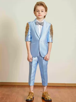 SHORT-SLEEVED SUIT SET ZL904D Blue